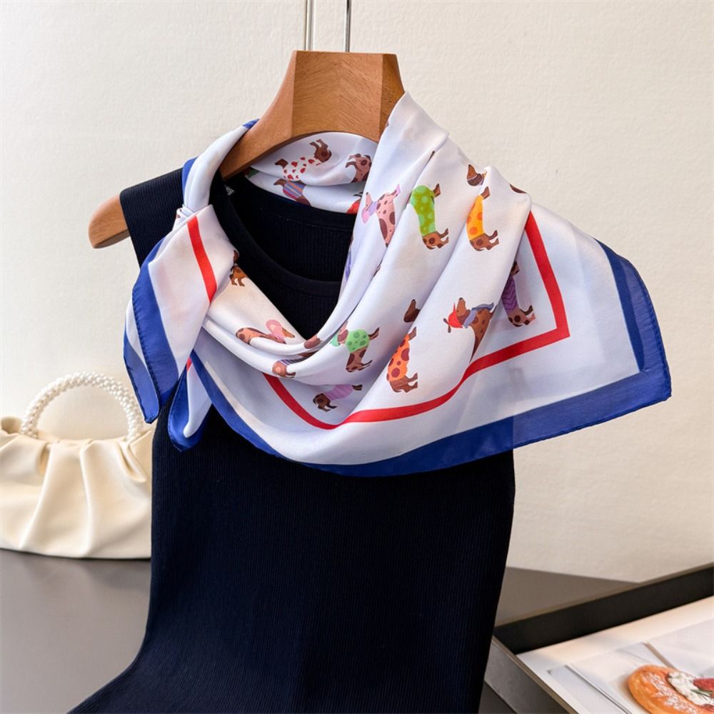 Women'S Korean Accessories - Sciarpa stampata con motivo Bassotto, Sciarpa