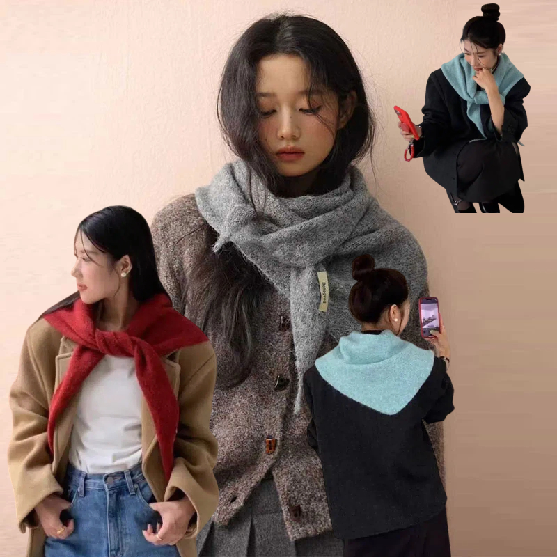 Women'S Korean Accessories - Scialle a triangolo lavorato a maglia