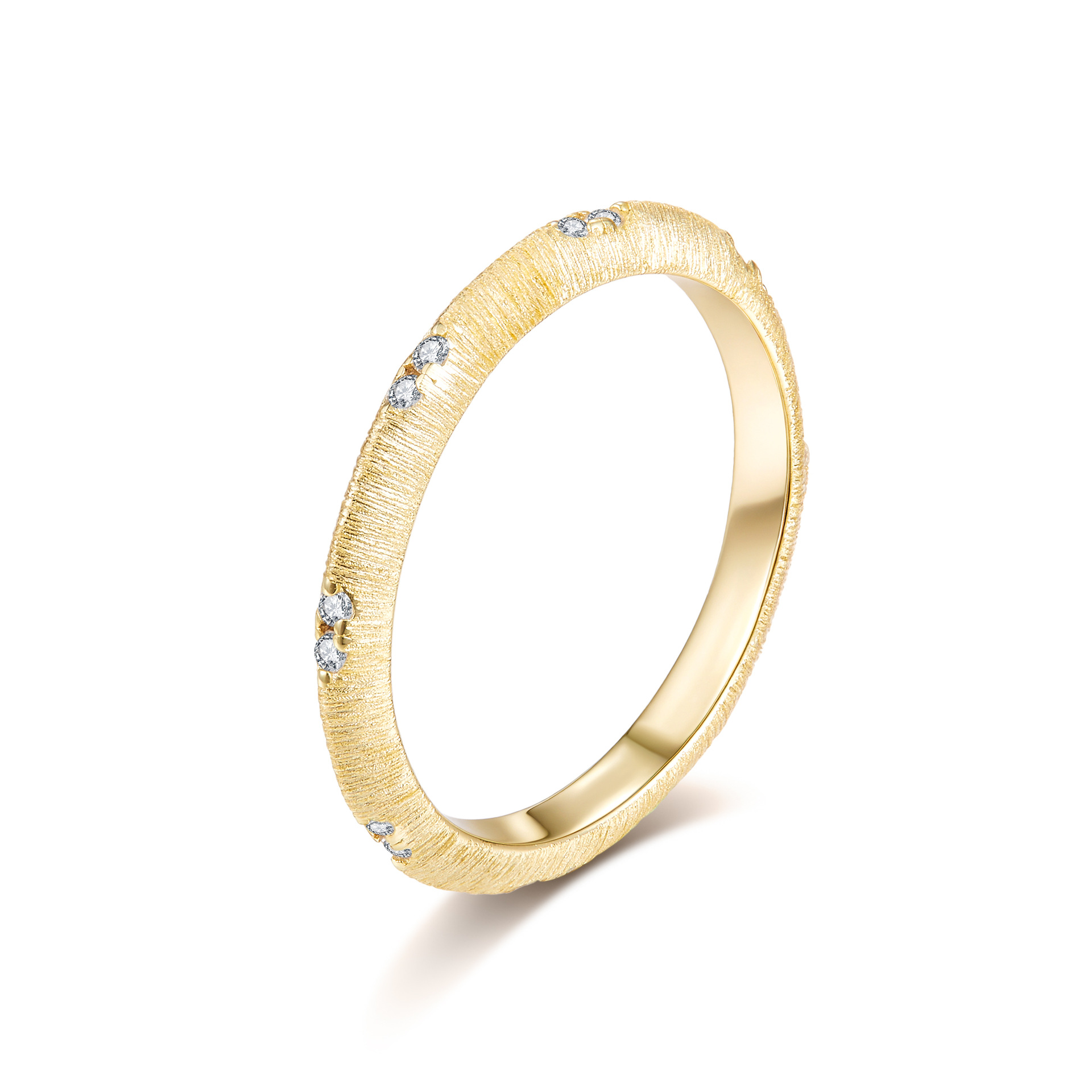 Women'S Affordable Accessories - Anello Moissanite con finitura spazzolata artigianale